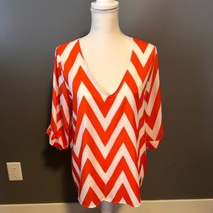 Everly Chevron blouse. Never worn size large.